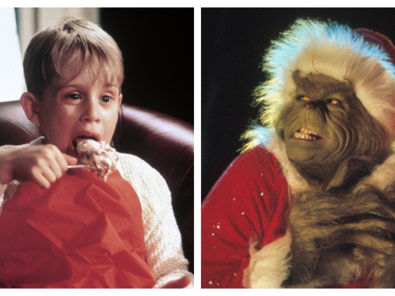 Macaulay Culkin in "Kevin – Allein zu Haus" und Jim Carrey in "Der Grinch".