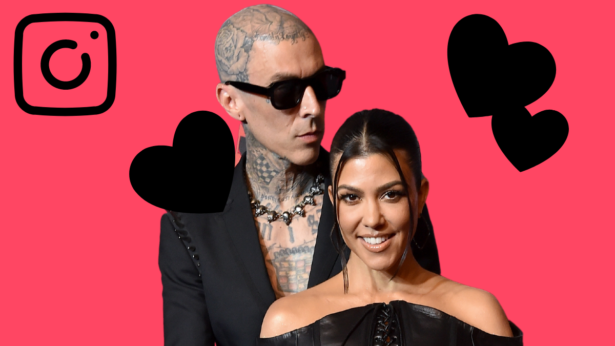 Travis Barker und Kourtney Kardashian posieren