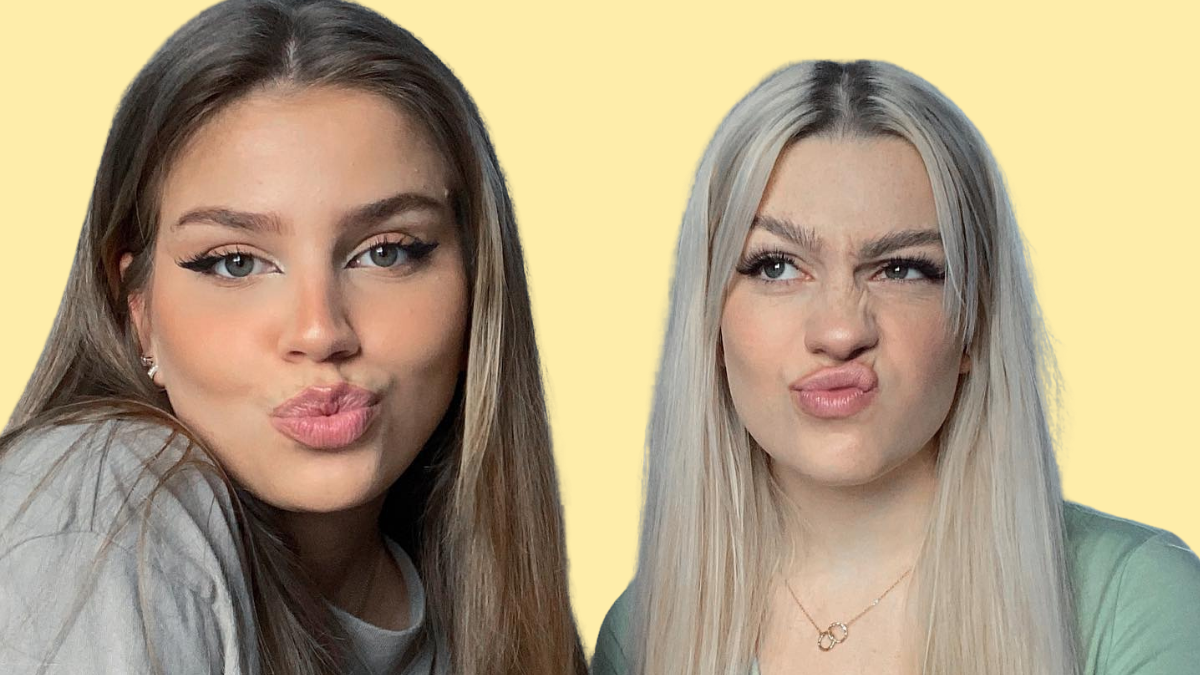 Livia und Romina vom TikTok-Account liros.life posieren.