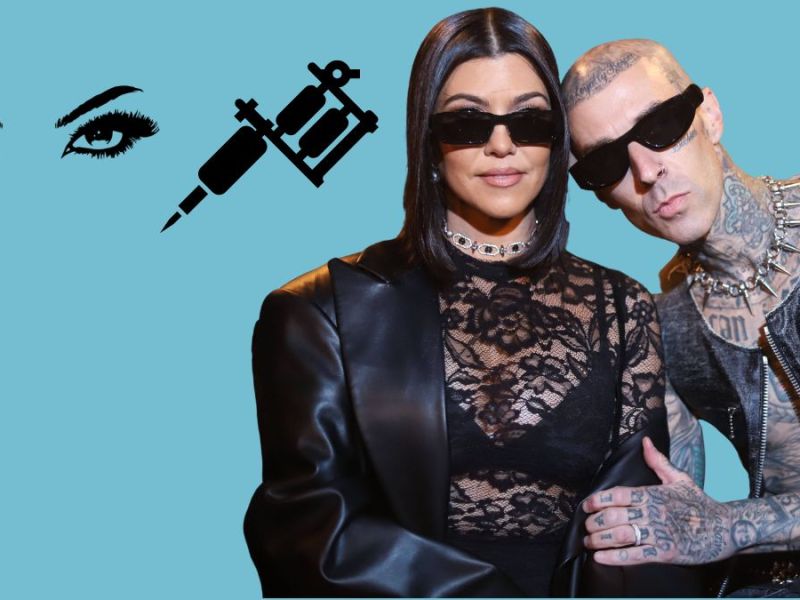 Travis Barker lässt sich Tattoo von Kourtney stechen.